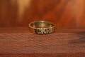 Handcarved Wedding Band Ring in Brass