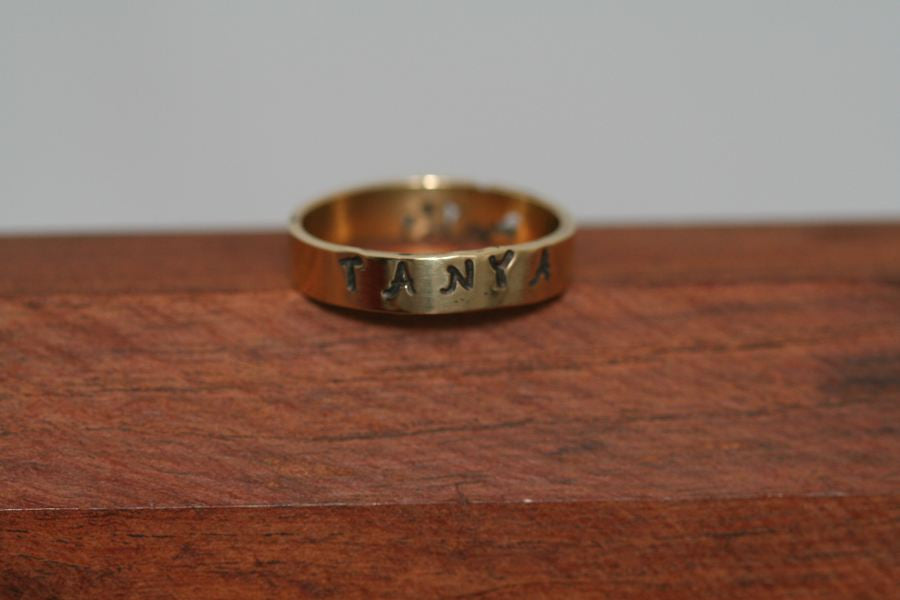 Wedding Band Ring in Brass-Stamped