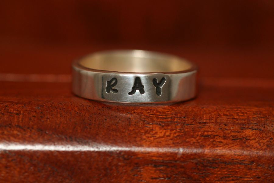 Wedding Band Ring in Nickel-Stamped