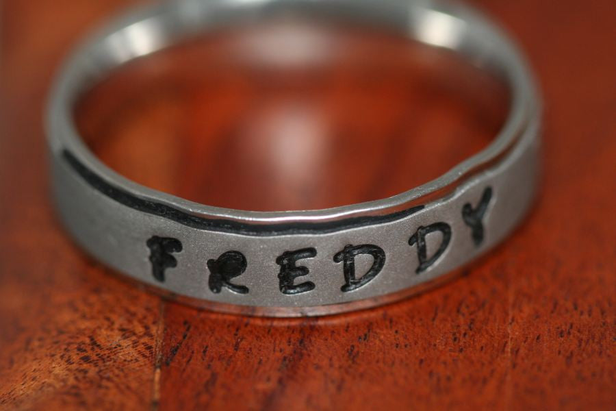 Wedding Band Ring in Stainless-Stamped