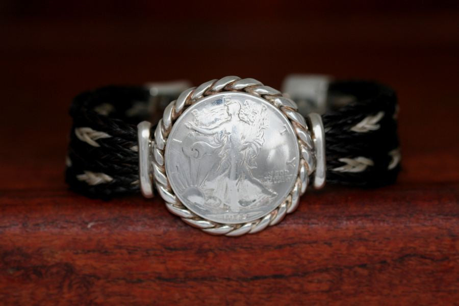 Walking Lady Silver Half Dollar Coin on a Bracelet