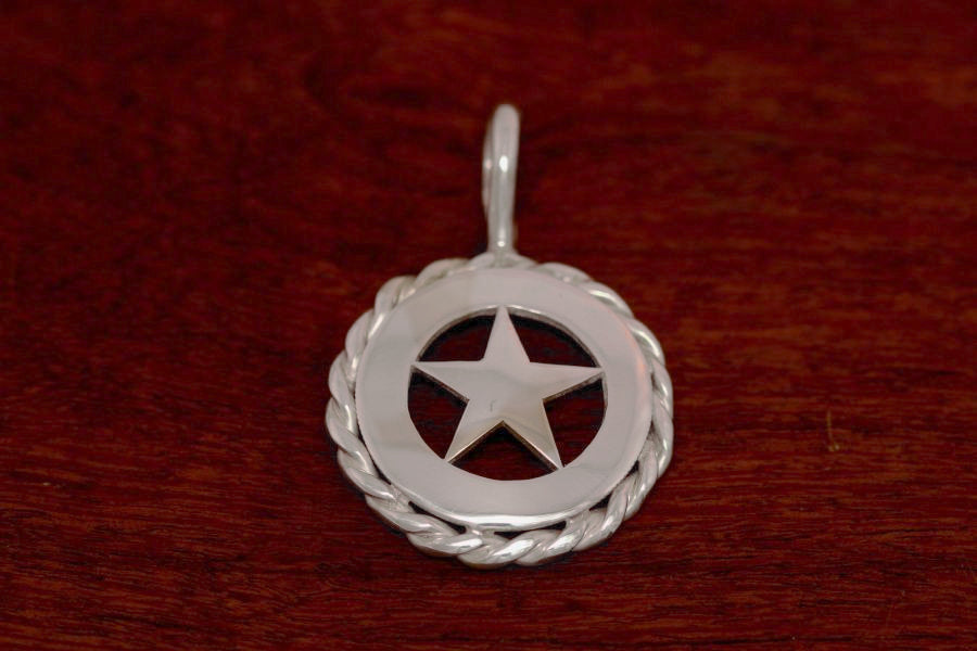 Walking Lady Star Pendant with Rope Trim