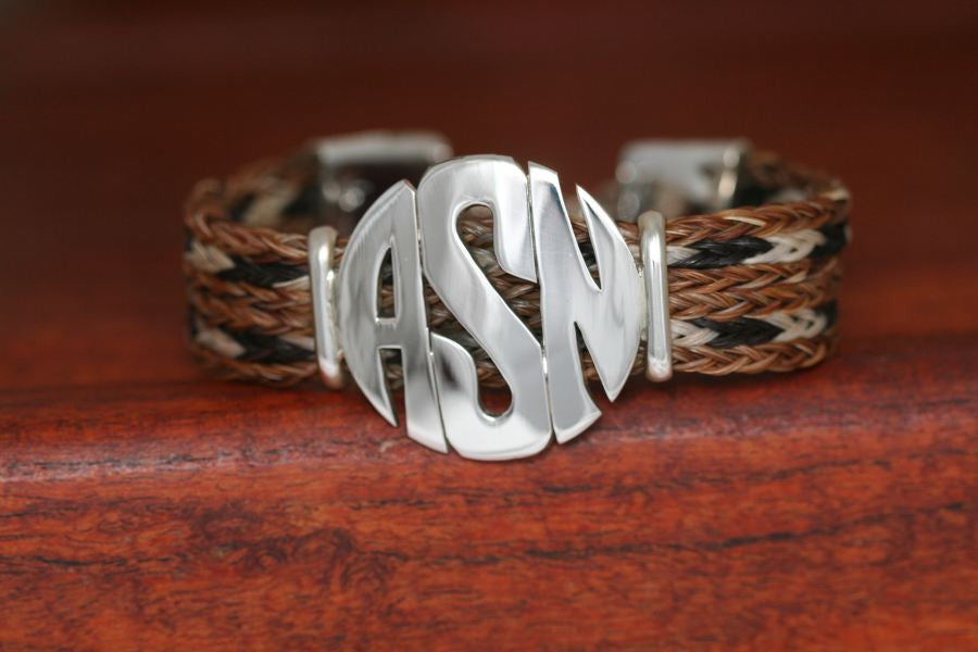 Extra Large Monogram Charm on a Casual Upscale Bracelet